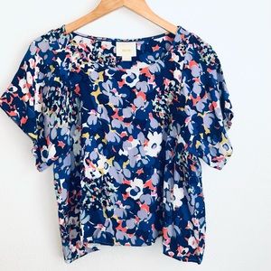 Anthropologie Maeve Blue Flowy Blouse